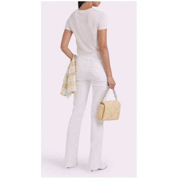 Rag & Bone Low Rise Flare Kinsley Jeans in Optic White. - Picture 4 of 10